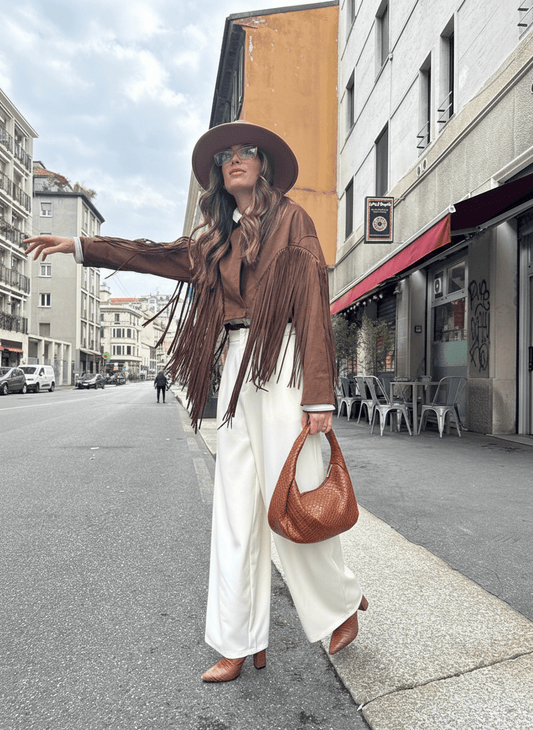 Giacca scamosciata con frange - Omnēa